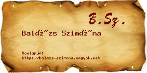 Balázs Szimóna névjegykártya